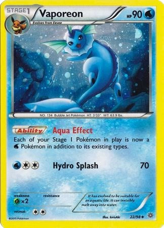 Vaporeon (22/98) (Cosmos Holo) [XY: Ancient Origins] | Silver Goblin