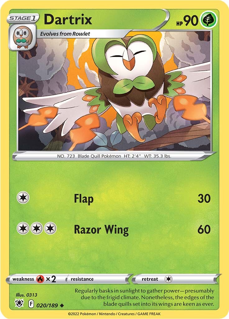 Dartrix (020/189) [Sword & Shield: Astral Radiance] | Silver Goblin