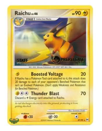 Raichu (27/99) (Staff Prerelease Promo) [Nintendo: Black Star Promos] | Silver Goblin