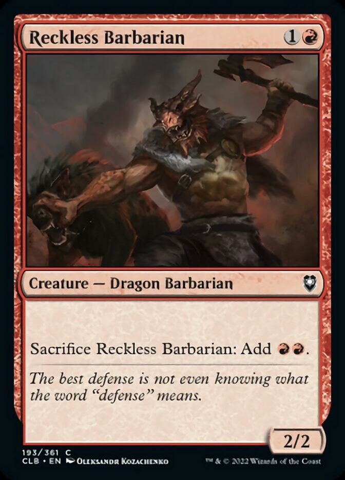 Reckless Barbarian [Commander Legends: Battle for Baldur's Gate] | Silver Goblin