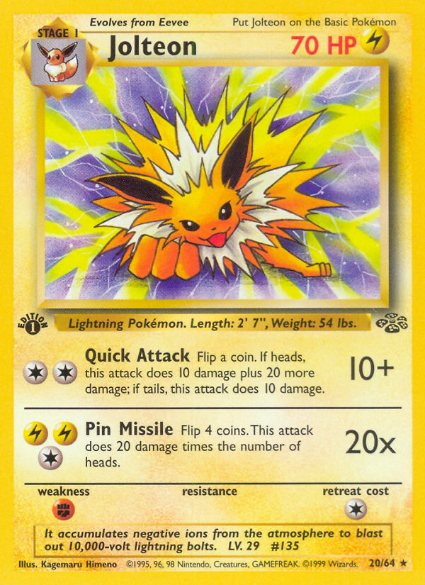 Jolteon (20/64) [Jungle 1st Edition] | Silver Goblin