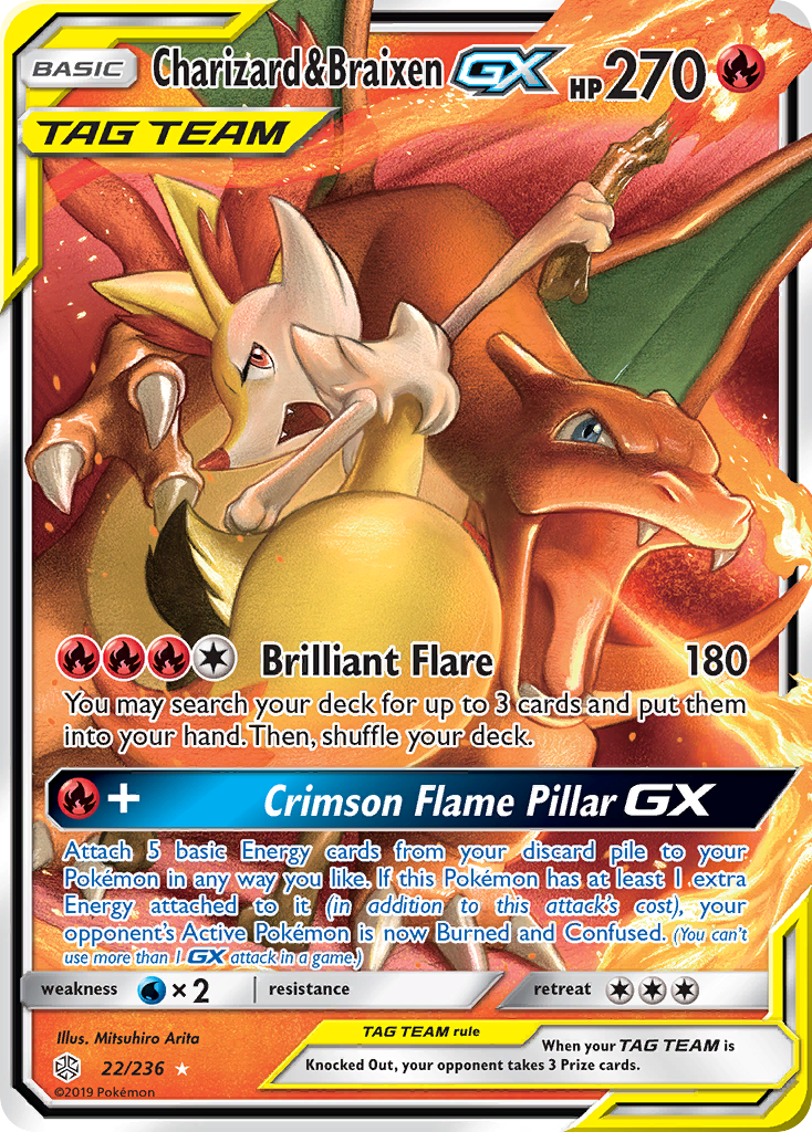 Charizard & Braixen GX (22/236) [Sun & Moon: Cosmic Eclipse] | Silver Goblin