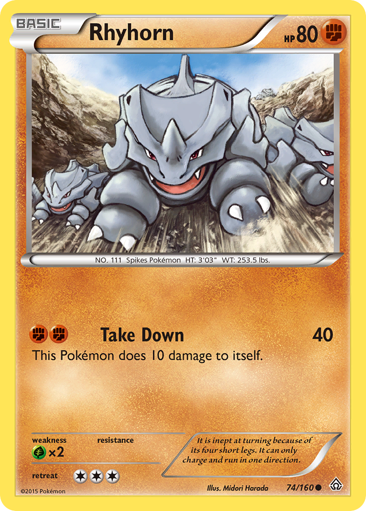 Rhyhorn (74/160) [XY: Primal Clash] | Silver Goblin