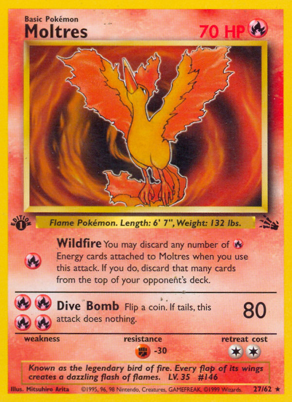 Moltres (27/62) [Fossil 1st Edition] | Silver Goblin