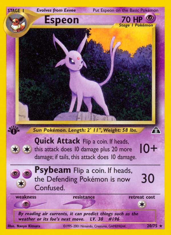 Espeon (20/75) [Neo Discovery 1st Edition] | Silver Goblin