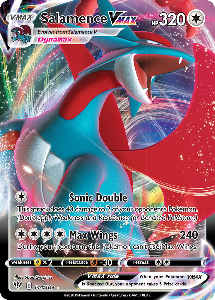 Salamence VMAX (144/189) [Sword & Shield: Darkness Ablaze] | Silver Goblin