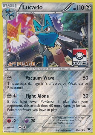 Lucario (63/124) (League Promo 4th Place) [XY: Fates Collide] | Silver Goblin