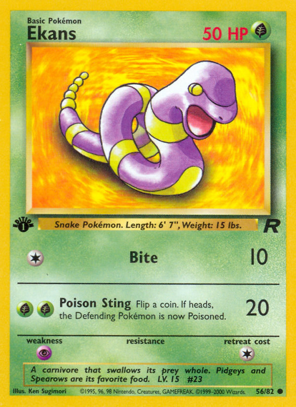 Ekans (56/82) [Team Rocket 1st Edition] | Silver Goblin