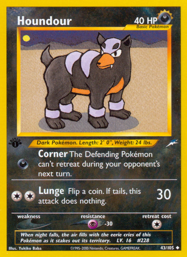 Houndour (43/105) [Neo Destiny 1st Edition] | Silver Goblin