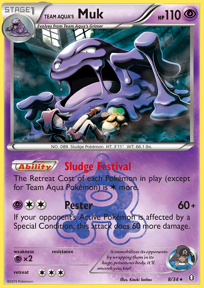 Team Aqua's Muk (8/34) [XY: Double Crisis] | Silver Goblin