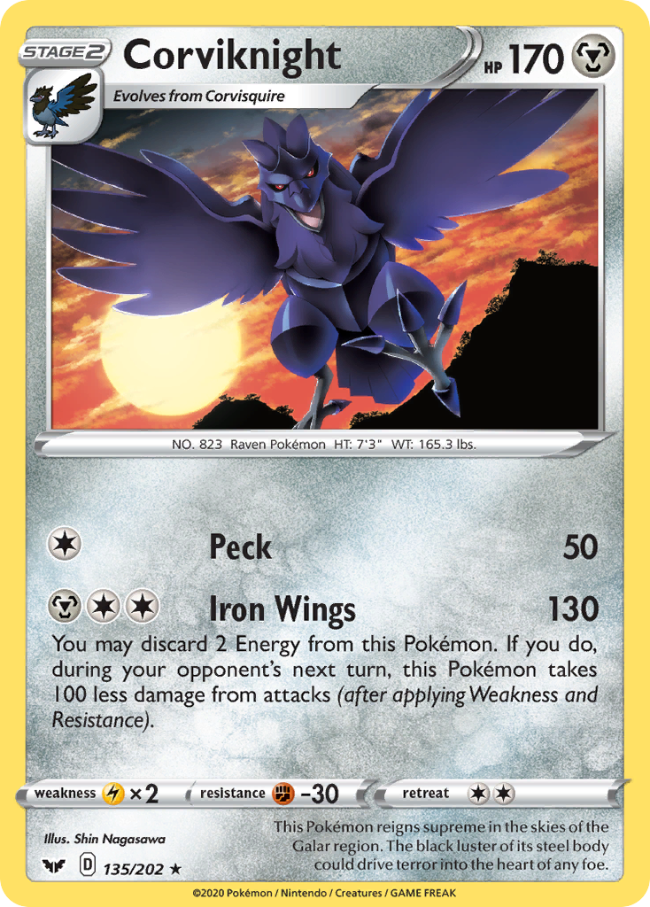 Corviknight (135/202) [Sword & Shield: Base Set] | Silver Goblin