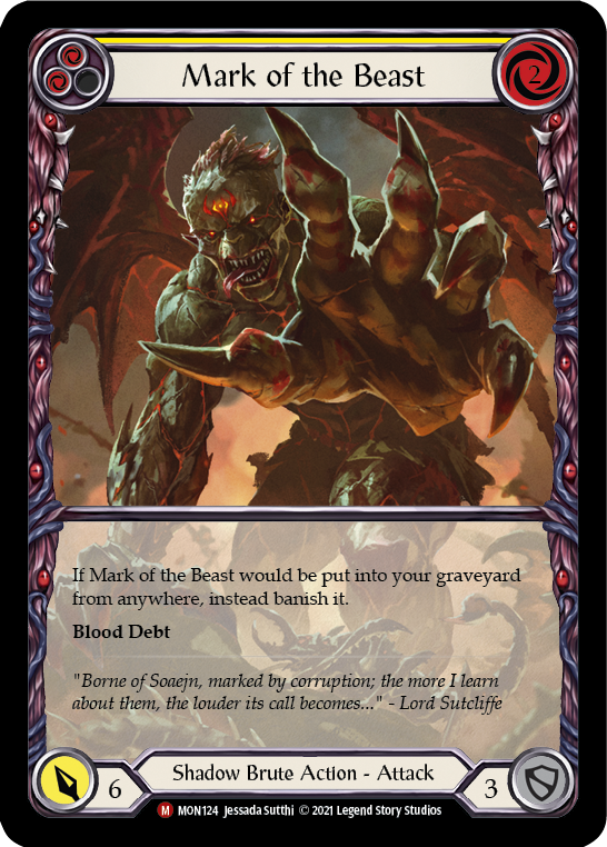 Mark of the Beast (Extended Art) [MON124-EA] (Monarch)  1st Edition Rainbow Foil | Silver Goblin