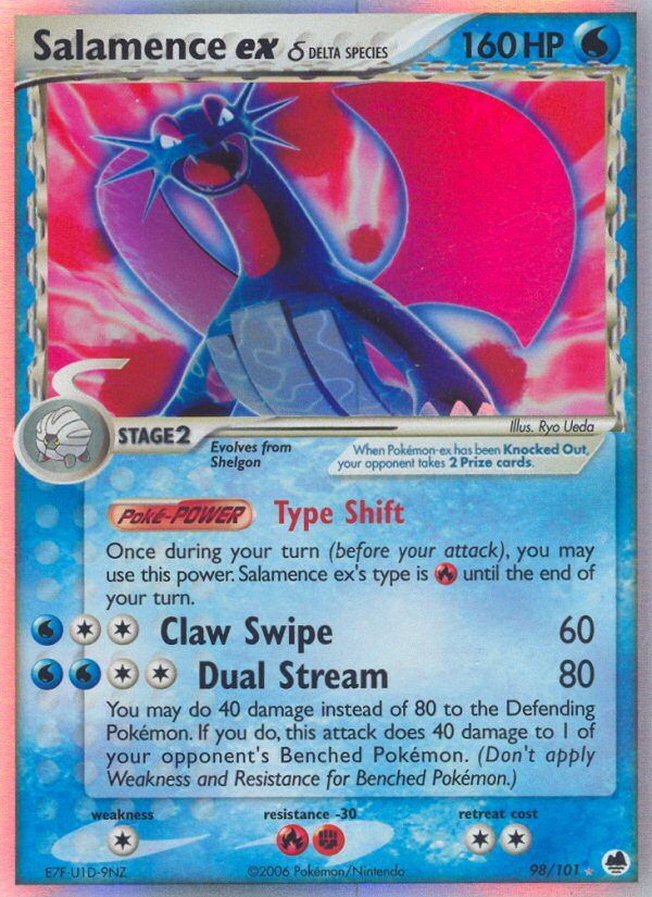 Salamence ex (98/101) (Delta Species) [EX: Dragon Frontiers] | Silver Goblin