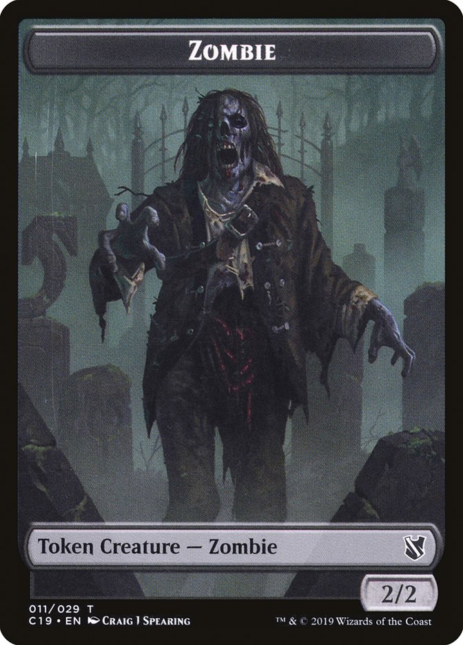 Zombie (010) // Zombie (011) Double-Sided Token [Commander 2019 Tokens] | Silver Goblin