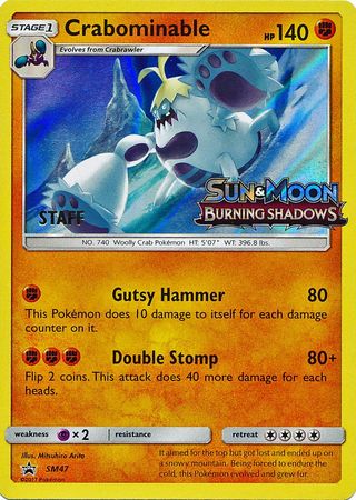 Crabominable (SM47) (Staff Prerelease Promo) [Sun & Moon: Black Star Promos] | Silver Goblin