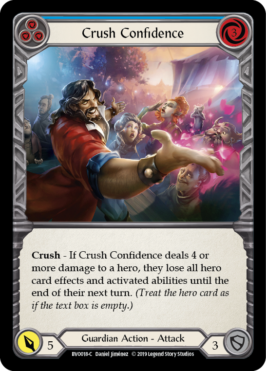 Crush Confidence (Blue) [BVO018-C] (Bravo Hero Deck)  1st Edition Normal | Silver Goblin