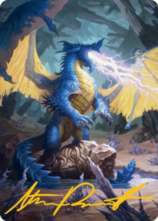 Blue Dragon Art Card (Gold-Stamped Signature) [Dungeons & Dragons: Adventures in the Forgotten Realms Art Series] | Silver Goblin