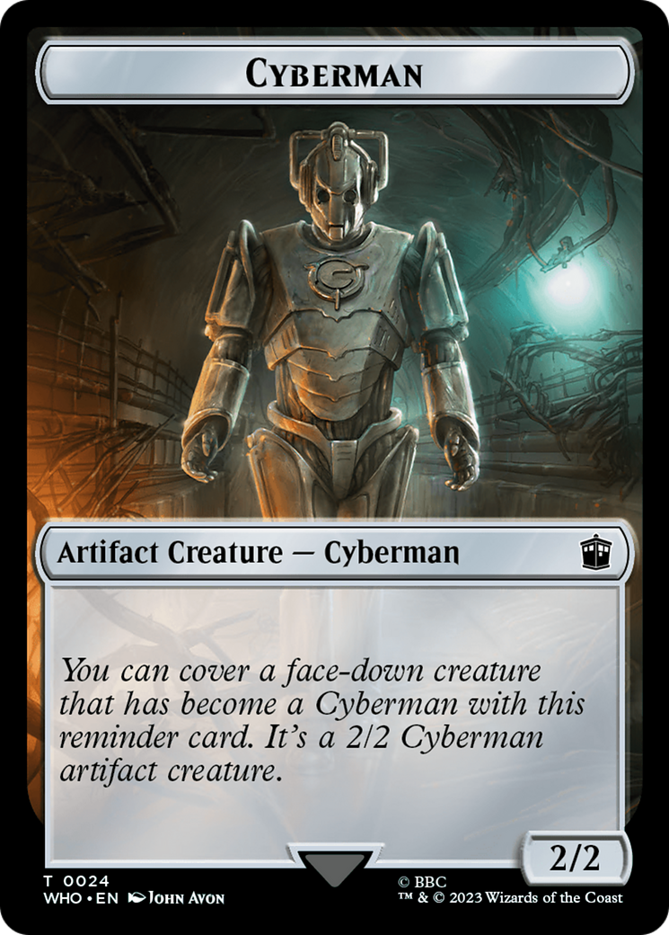 Human (0006) // Cyberman Double-Sided Token [Doctor Who Tokens] | Silver Goblin