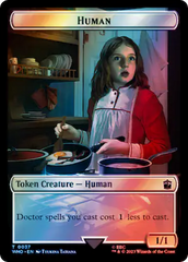 Human (0037) // Dinosaur Double-Sided Token (Surge Foil) [Doctor Who Tokens] | Silver Goblin