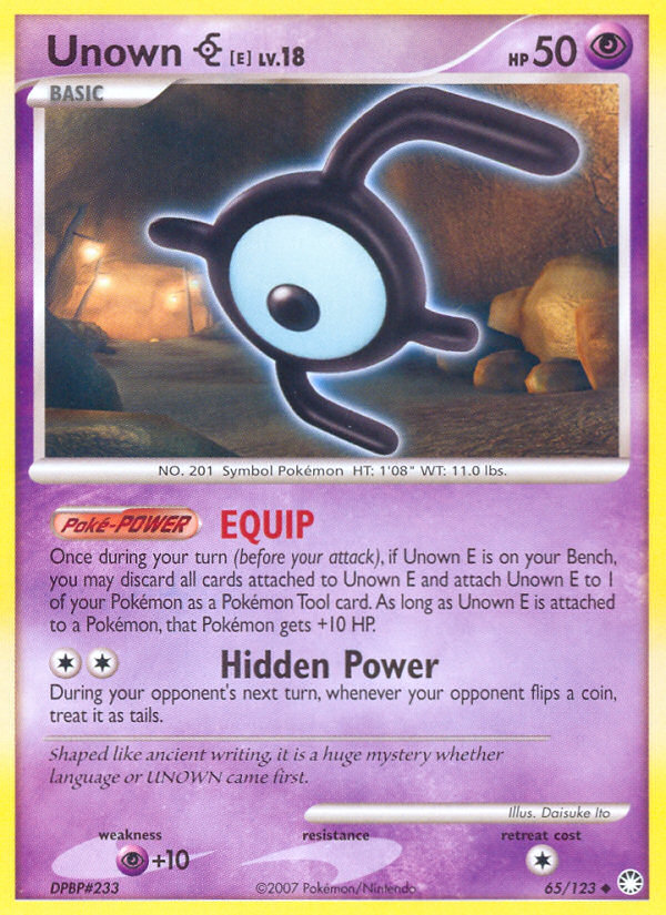 Unown E (65/123) [Diamond & Pearl: Mysterious Treasures] | Silver Goblin