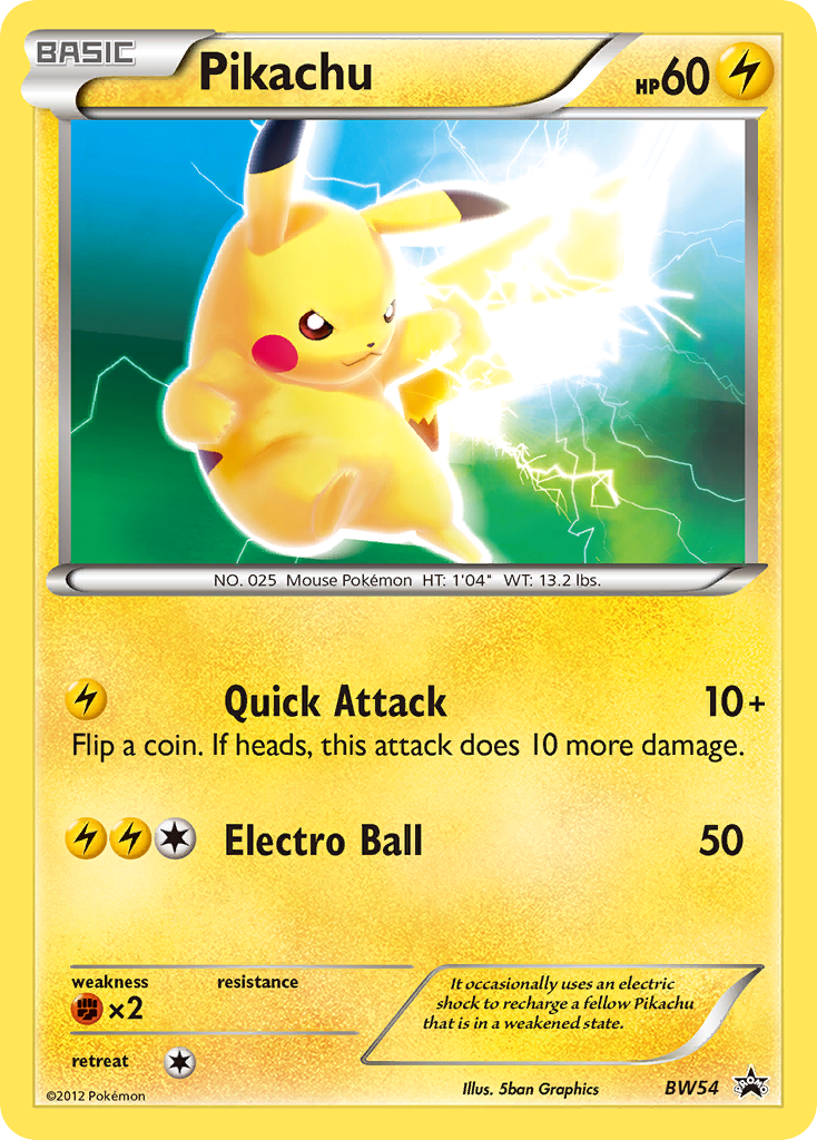 Pikachu (BW54) [Black & White: Black Star Promos] | Silver Goblin