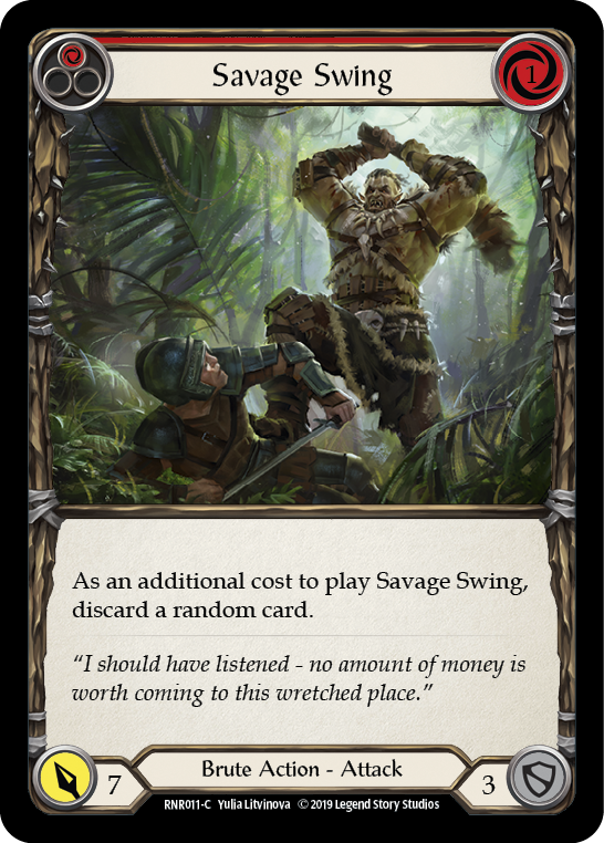 Savage Swing (Red) [RNR011-C] (Rhinar Hero Deck)  1st Edition Normal | Silver Goblin