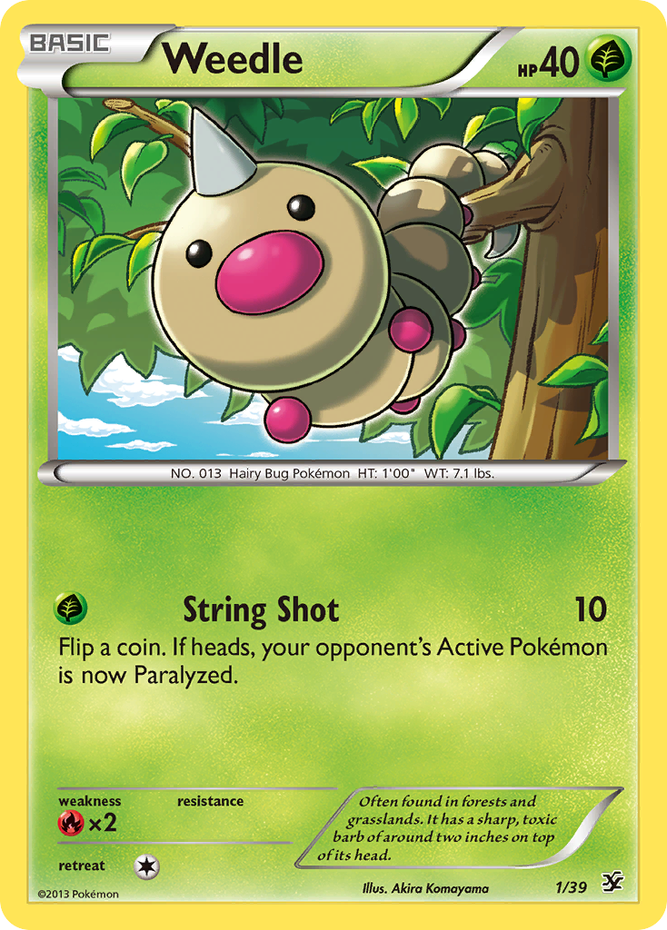 Weedle (1/39) [XY: Kalos Starter Set] | Silver Goblin