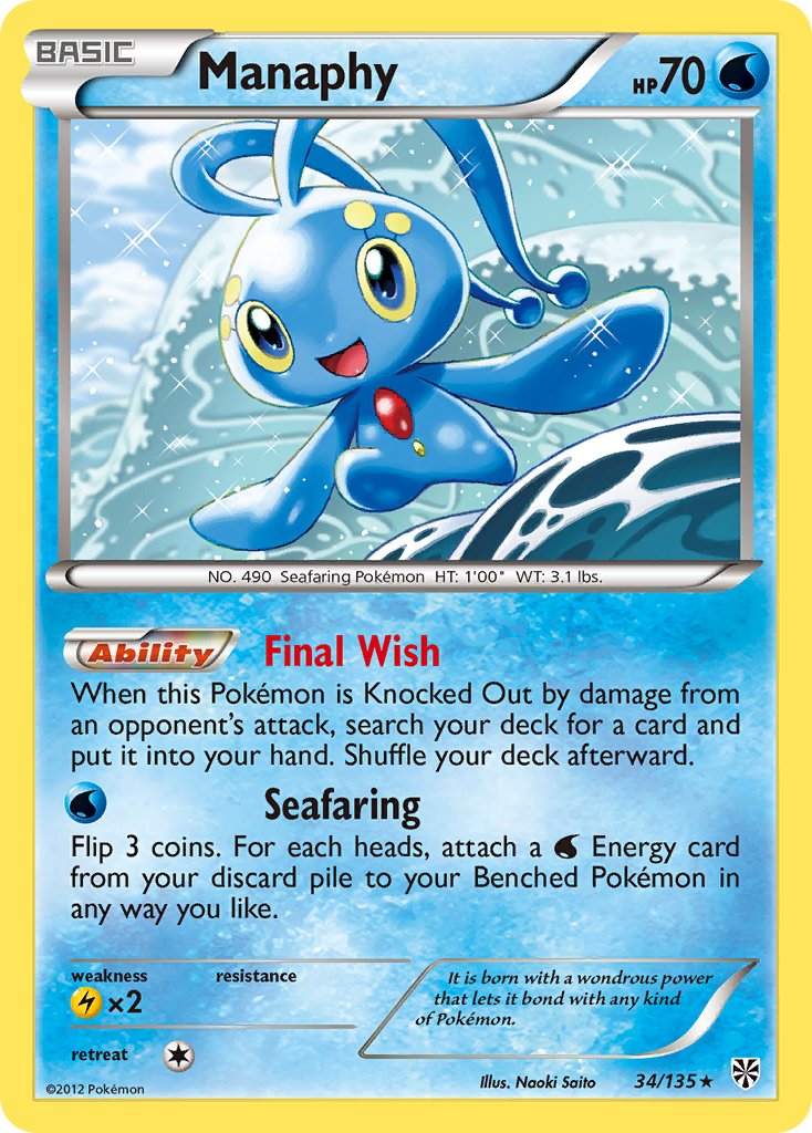 Manaphy (34/135) [Black & White: Plasma Storm] | Silver Goblin