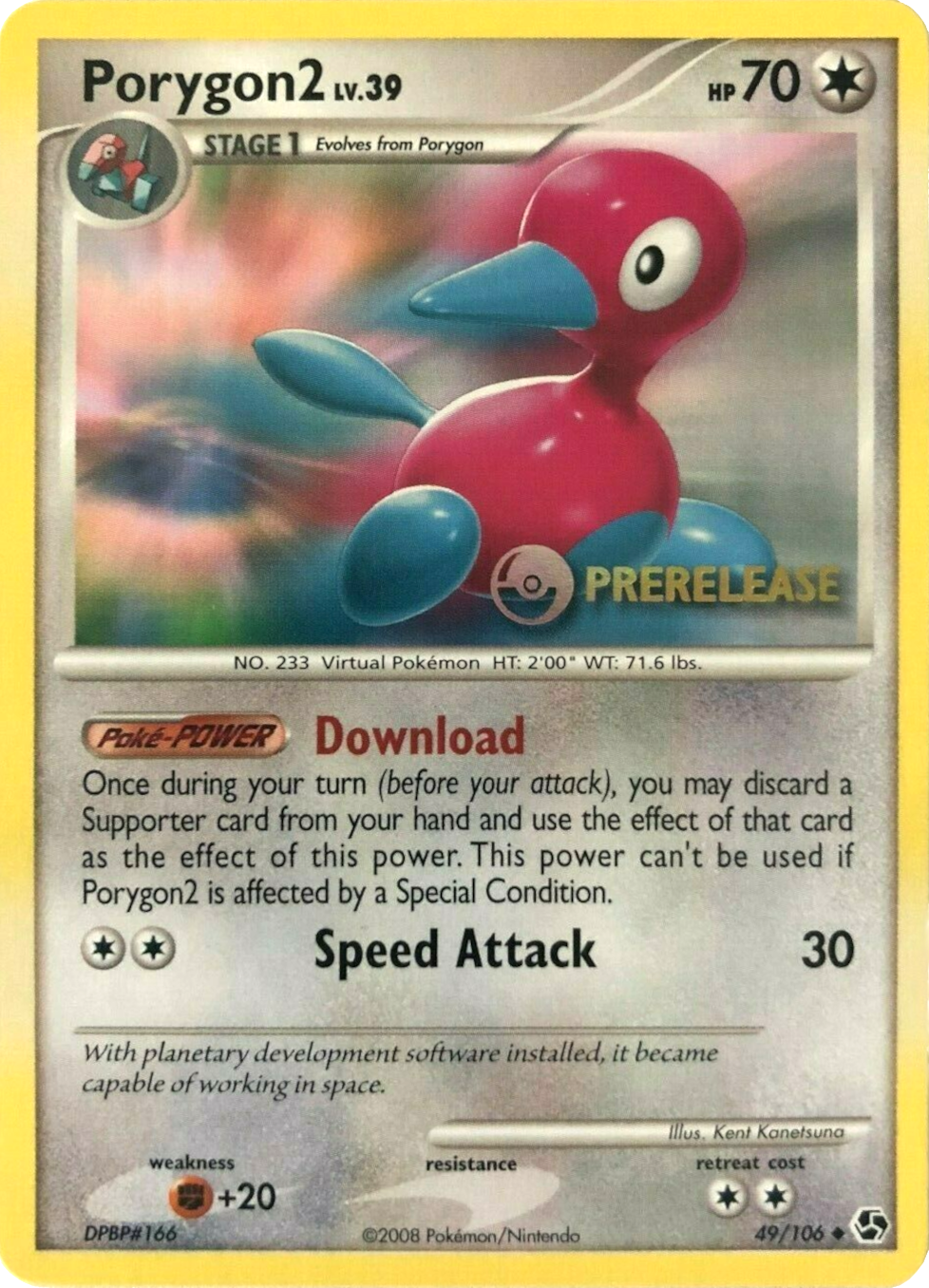 Porygon2 (49/106) (Prerelease Promo) [Diamond & Pearl: Black Star Promos] | Silver Goblin