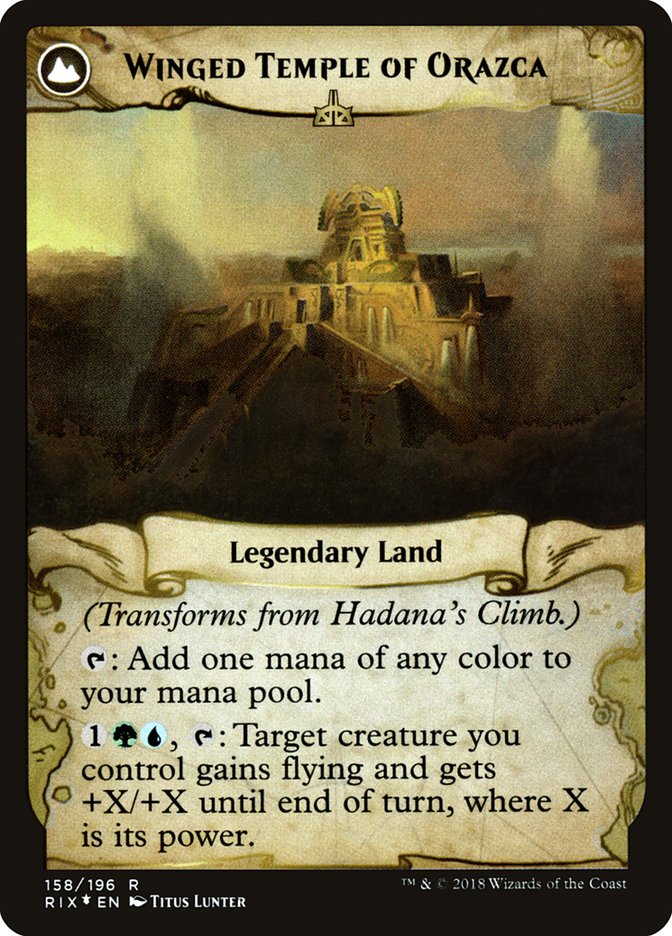Hadana's Climb // Winged Temple of Orazca (158s) Foil - Rivals of Ixalan Promos