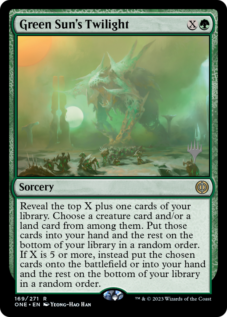 Green Sun's Twilight (Promo Pack) [Phyrexia: All Will Be One Promos] | Silver Goblin