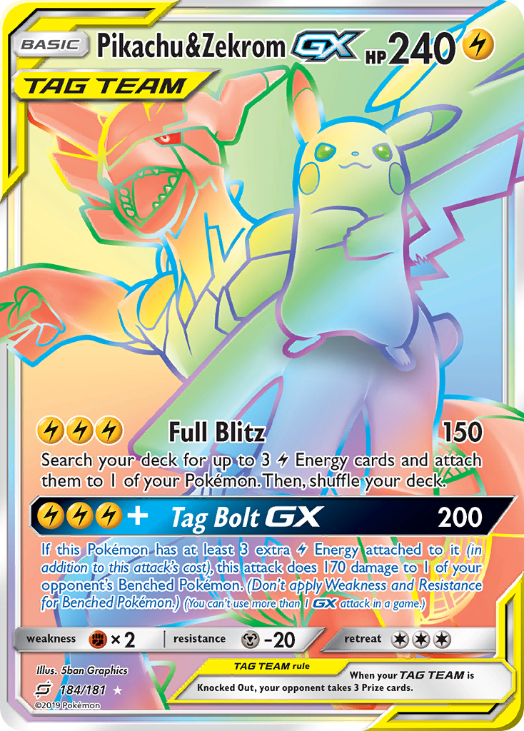 Pikachu & Zekrom GX (184/181) [Sun & Moon: Team Up] | Silver Goblin