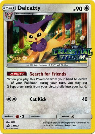 Delcatty (SM132) (Staff Prerelease Promo) [Sun & Moon: Black Star Promos] | Silver Goblin