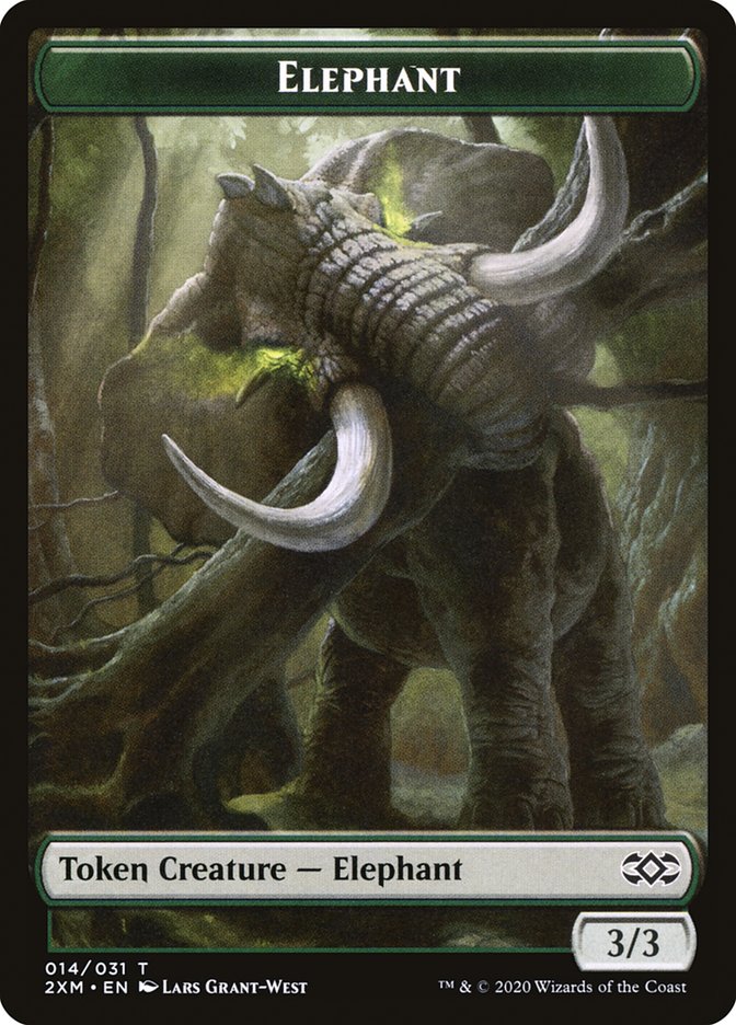 Angel // Elephant Double-Sided Token [Double Masters Tokens] | Silver Goblin