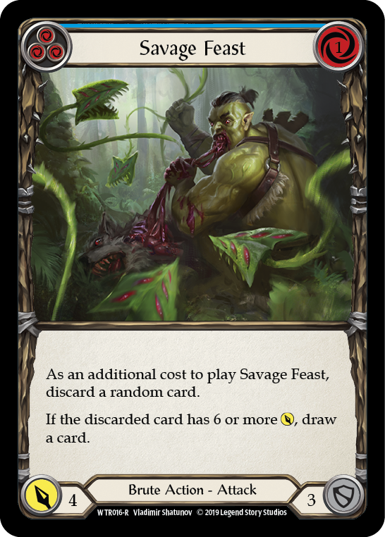 Savage Feast (Blue) [WTR016-R] (Welcome to Rathe)  Alpha Print Rainbow Foil | Silver Goblin