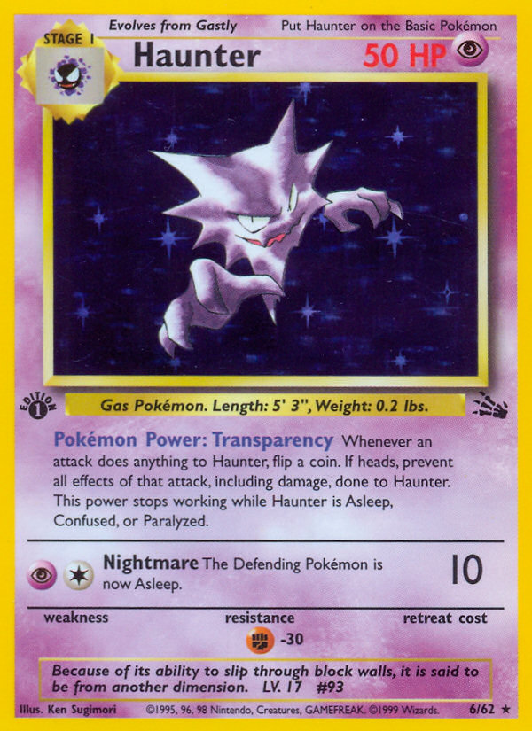 Haunter (6/62) [Fossil 1st Edition] | Silver Goblin