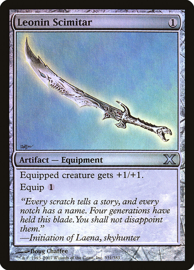 Leonin Scimitar (Premium Foil) [Tenth Edition] | Silver Goblin