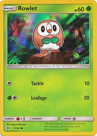 Rowlet (9/149) (Water Web Holo) [Sun & Moon: Base Set] | Silver Goblin