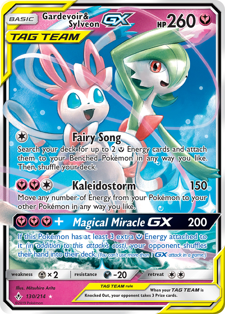 Gardevoir & Sylveon GX (130/214) [Sun & Moon: Unbroken Bonds] | Silver Goblin