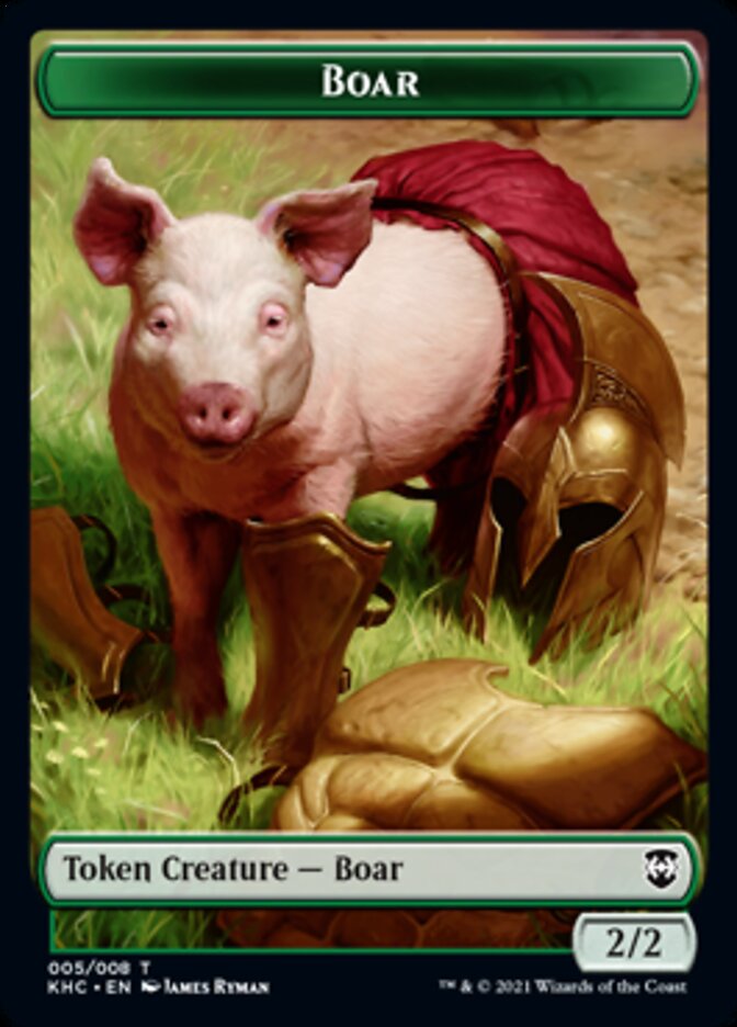 Boar Token [Kaldheim Commander Tokens] | Silver Goblin