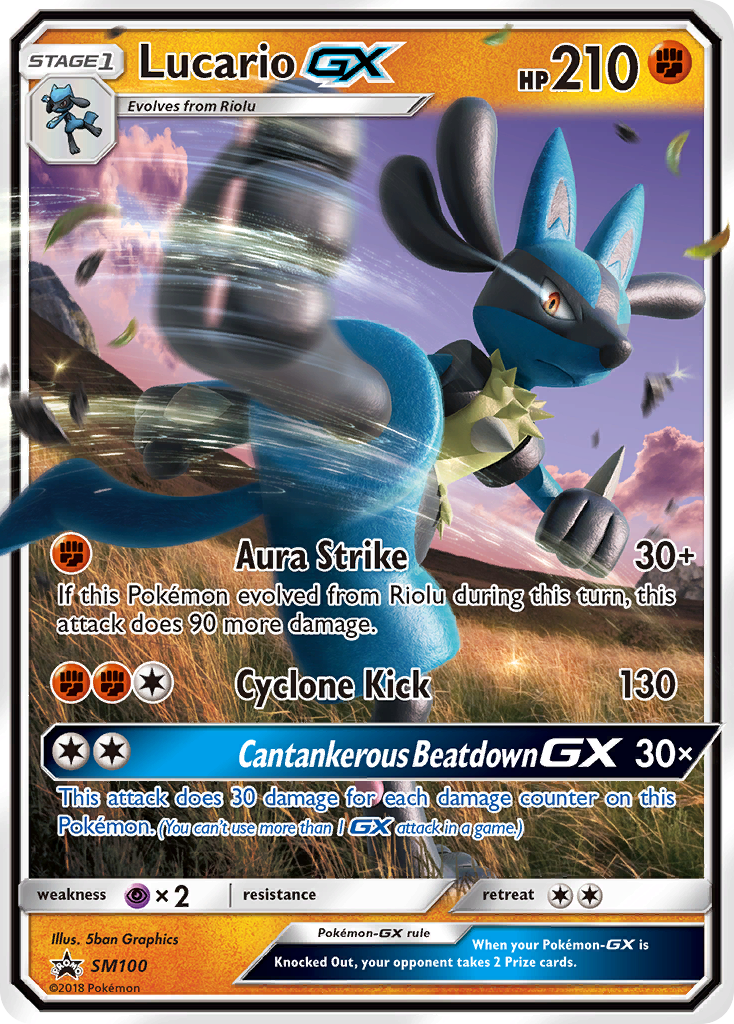 Lucario GX (SM100) [Sun & Moon: Black Star Promos] | Silver Goblin