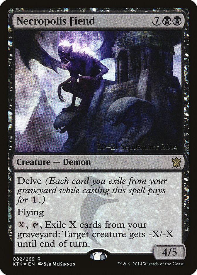 Necropolis Fiend [Khans of Tarkir Prerelease Promos] | Silver Goblin